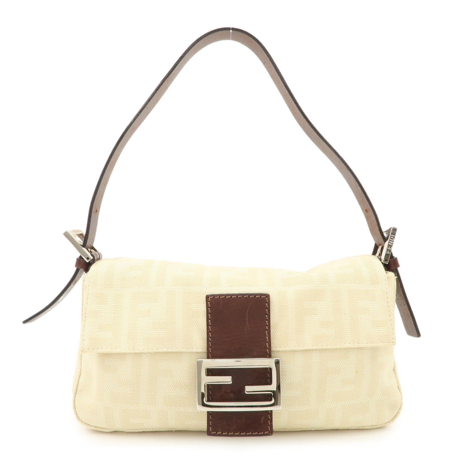 FENDI-Zucca-Mamma-Baguette-Canvas-Shoulder-Bag-Beige-White-26424