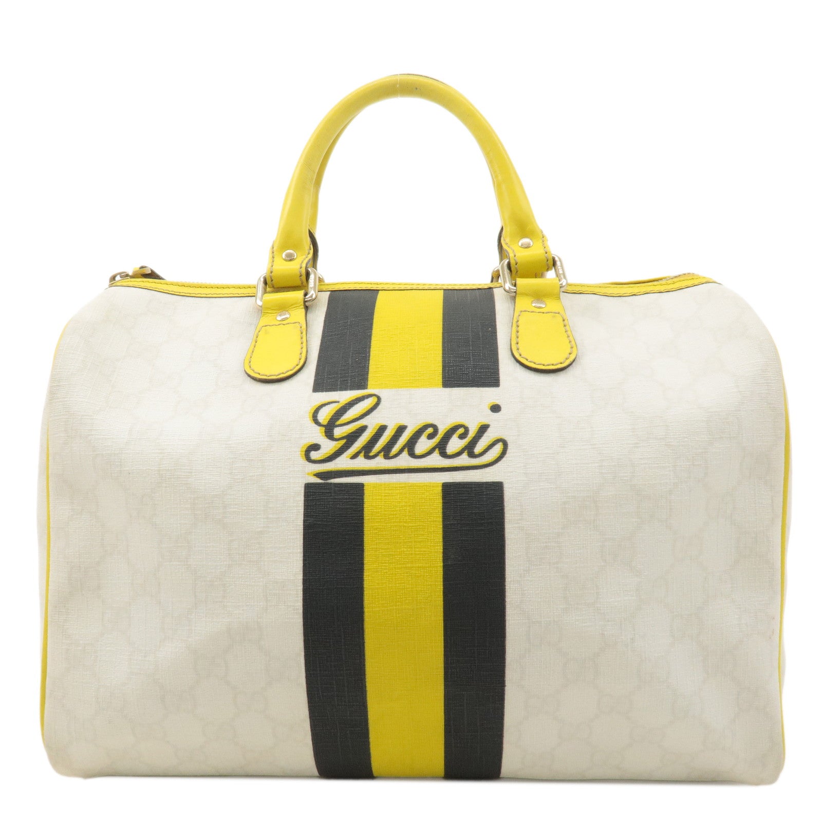 GUCCI-Joyline-GG-Supreme-Leather-Boston-Bag-Ivory-189895