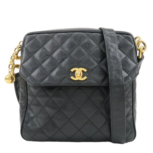 CHANEL-Matelasse-Caviar-Skin-Shoulder-Bag-Black-2944818