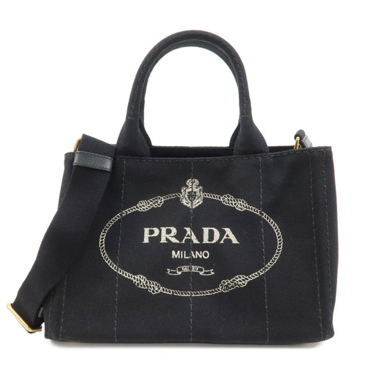 PRADA-Logo-Canapa-Mini-Canvas-2-Way-Bag-Black-1BG439