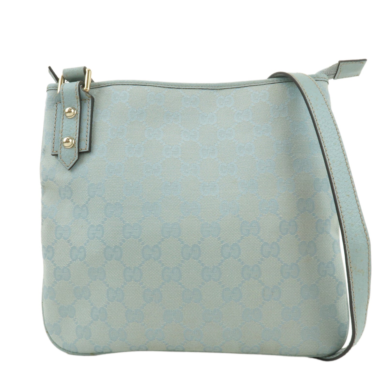 GUCCI-GG-Canvas-Leather-Shoulder-Crossbody-Bag-Light-Blue-257246