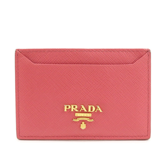 PRADA-Logo-Saffiano-Leather-Card-Case-Card-Holder-Pink-Gold-HDW