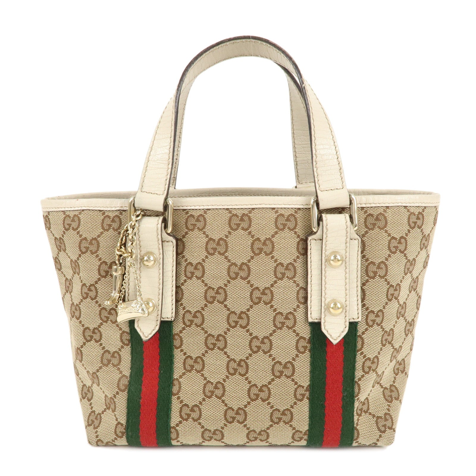 GUCCI-GG-Canvas-Leather-Hand-Bag-Mini-Tote-Beige-Ivory-139261