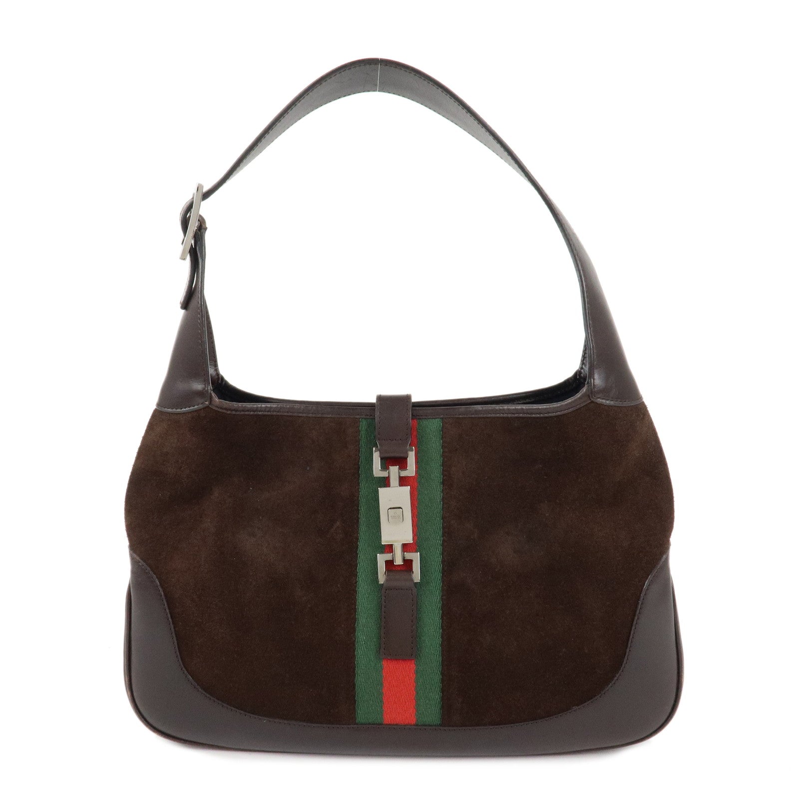 GUCCI-Jackie-Shelly-Suede-Leather-Shoulder-Bag-Brown-963