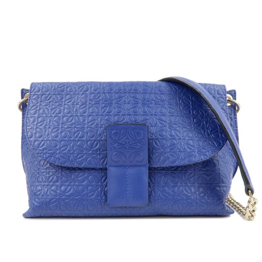 LOEWE-Repeat-Anagram-Chain-Shoulder-Bag-Blue-Gold-Hardware