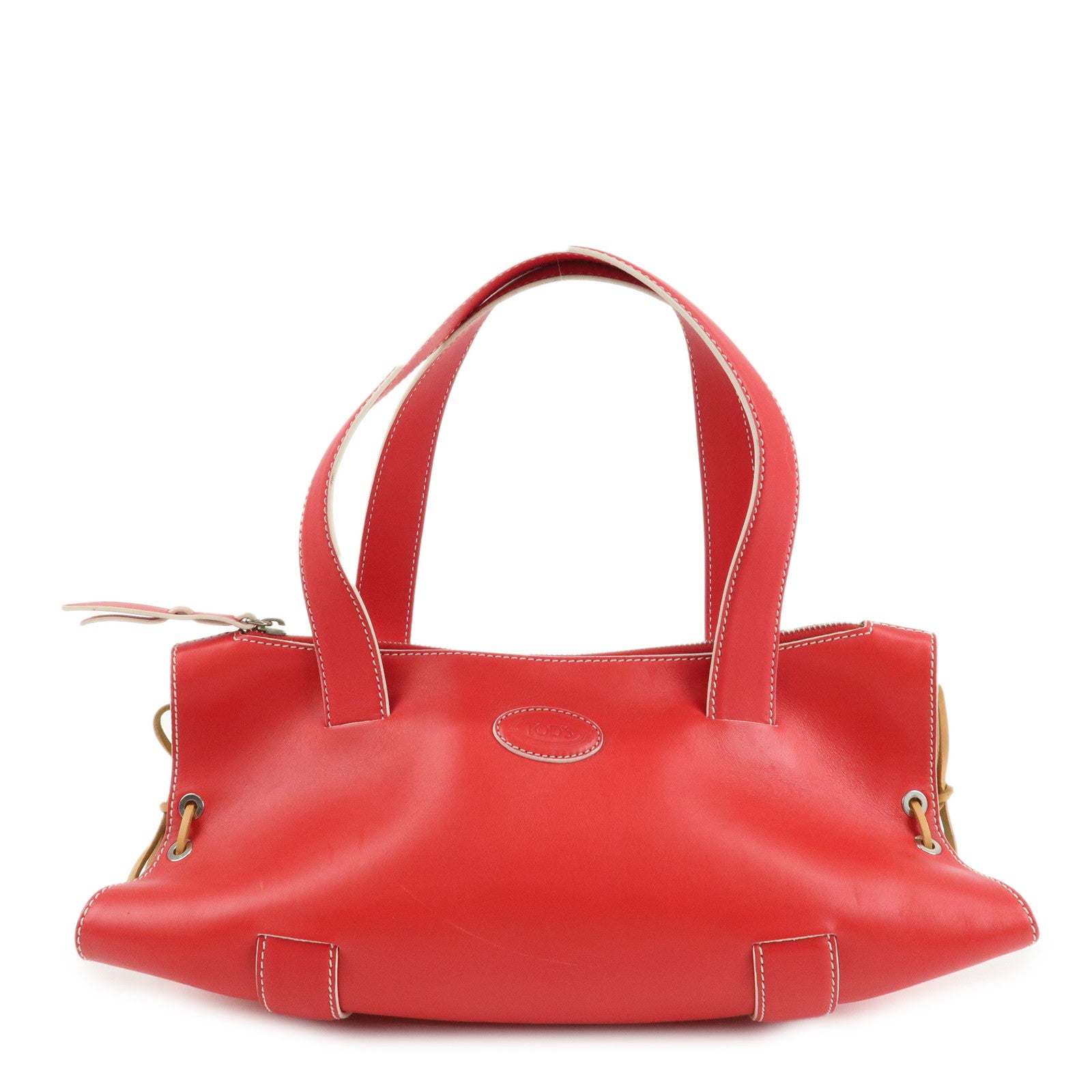 TOD'S-Leather-Hand-Bag-Shoulder-Bag-Red