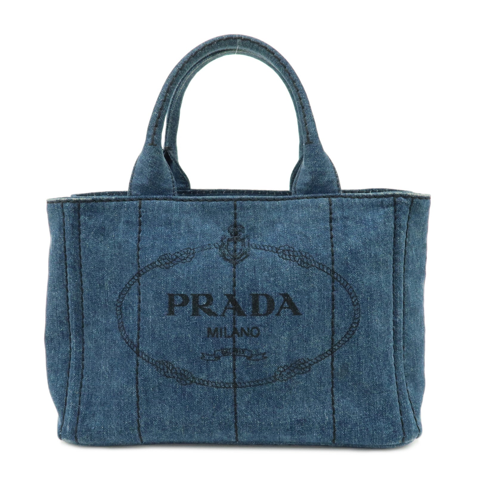 PRADA-Logo-Canapa-Mini-Denim-Tote-Hand-Bag-Blue-1BG439