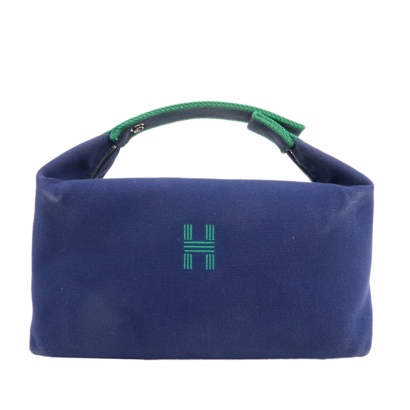 HERMES-Canvas-Leather-Bride-a-Brac-GM-Hand-Bag-Navy-Green