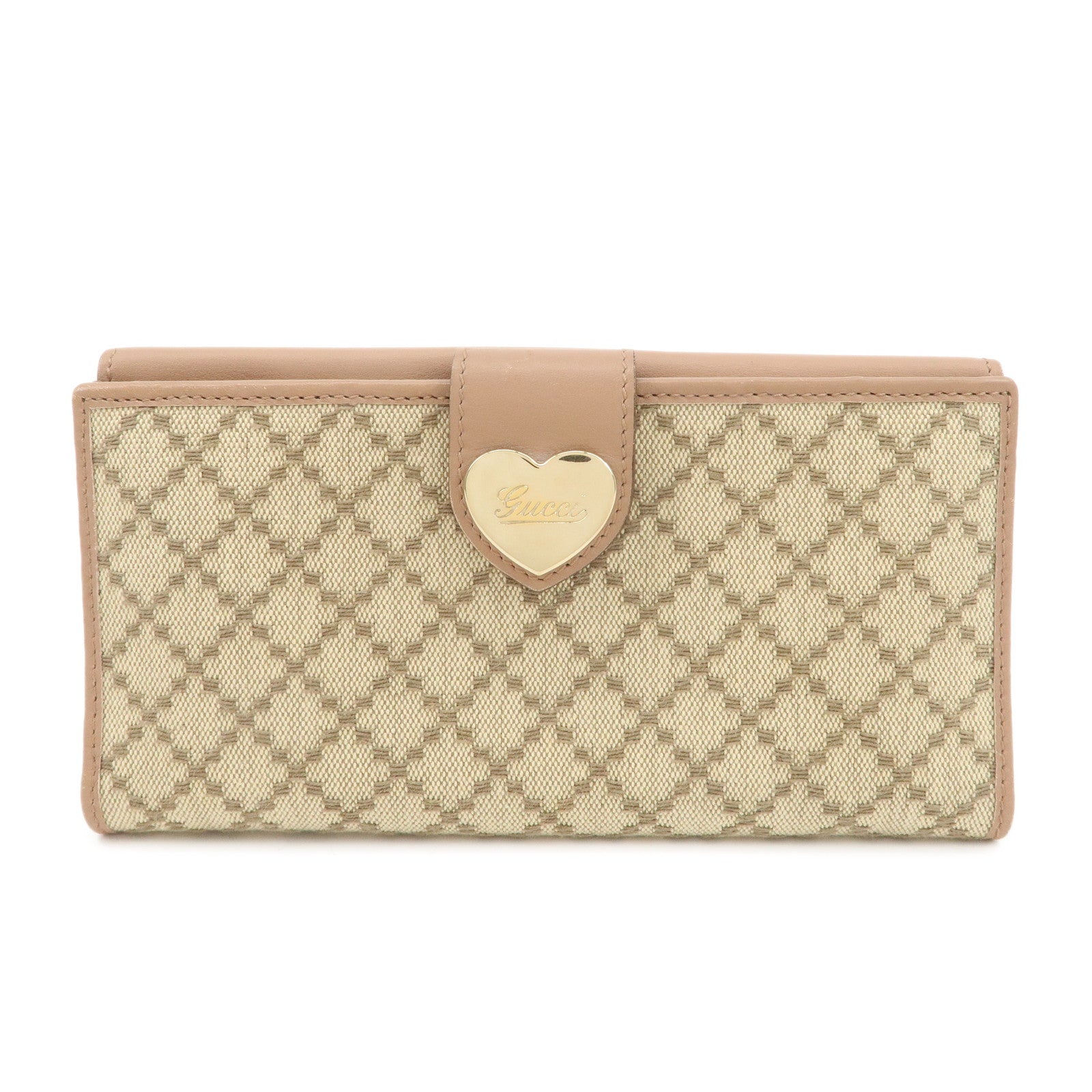 GUCCI-Lovely-Diamante-Canvas-Leather-W-Hook-Long-Wallet-203550