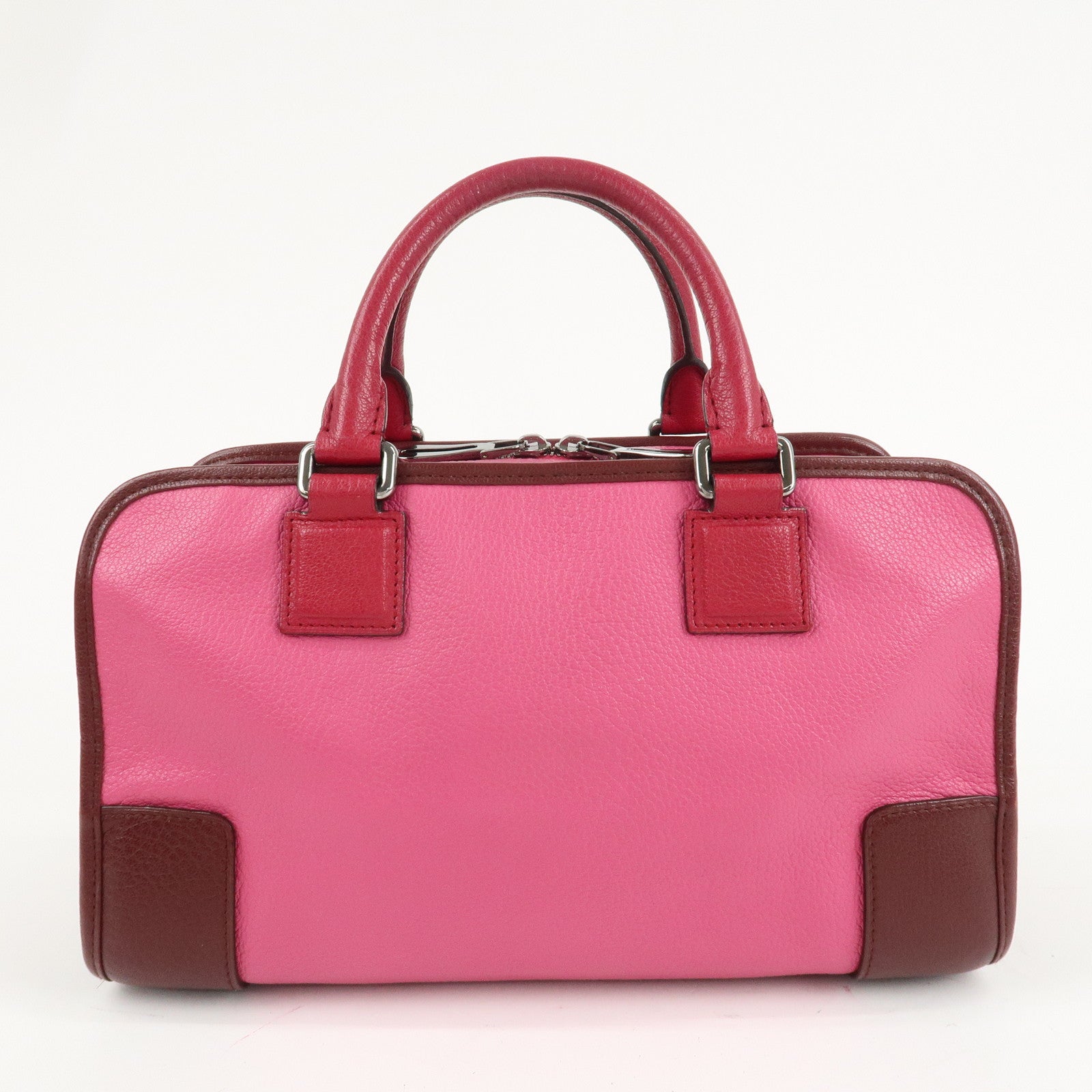 LOEWE Anagram Leather Amazona 28 Hand Bag Pink Bordeaux