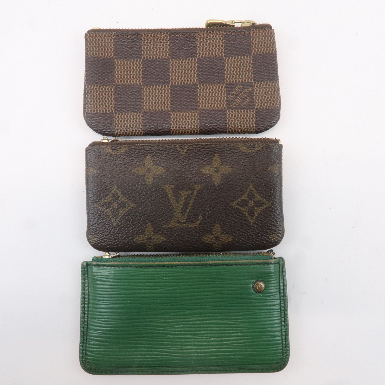 Louis Vuitton Monogram Damier Epi Set of 3 Pochette Cles Coin Case