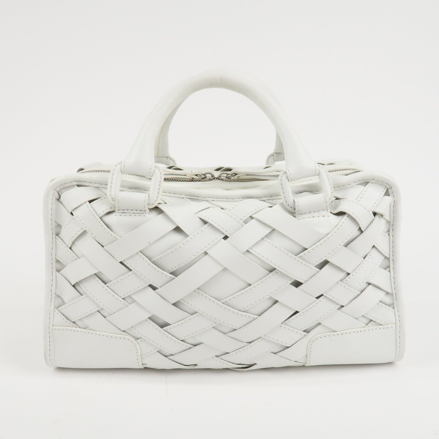 LOEWE Anaaglam Leather Hand Bag Amazone 28 White