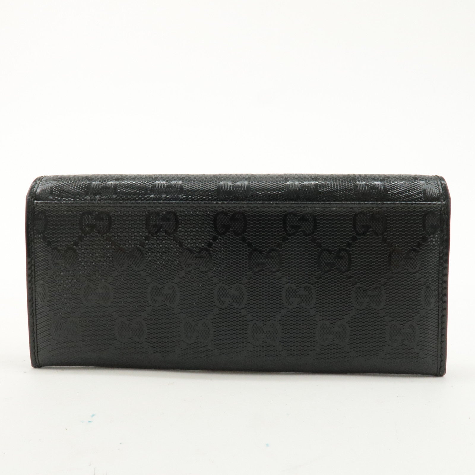 GUCCI GG Imprime PVC Leather Long Wallet Black 244995・2149