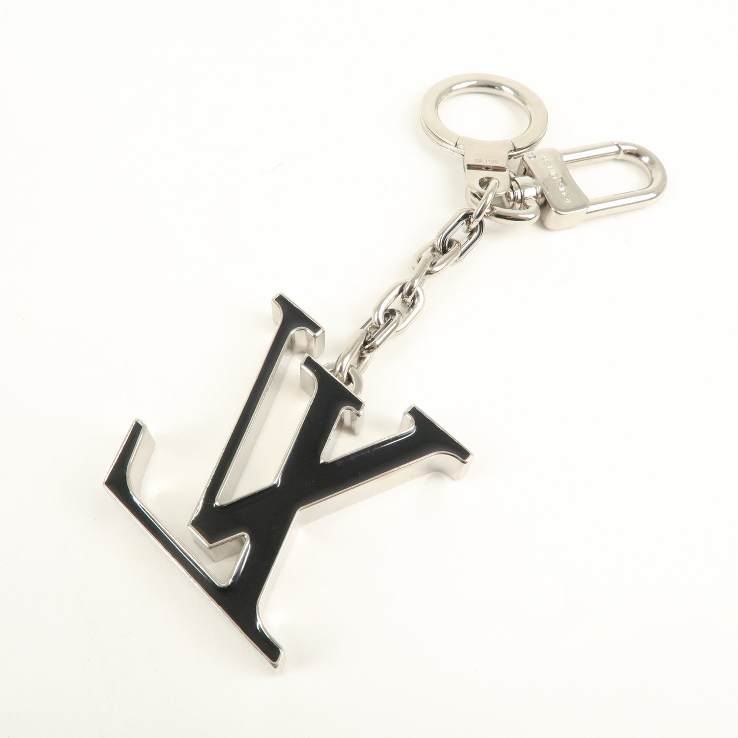 Louis Vuitton Porte Cles Initial LV Bag Charm Noir Silver M66269