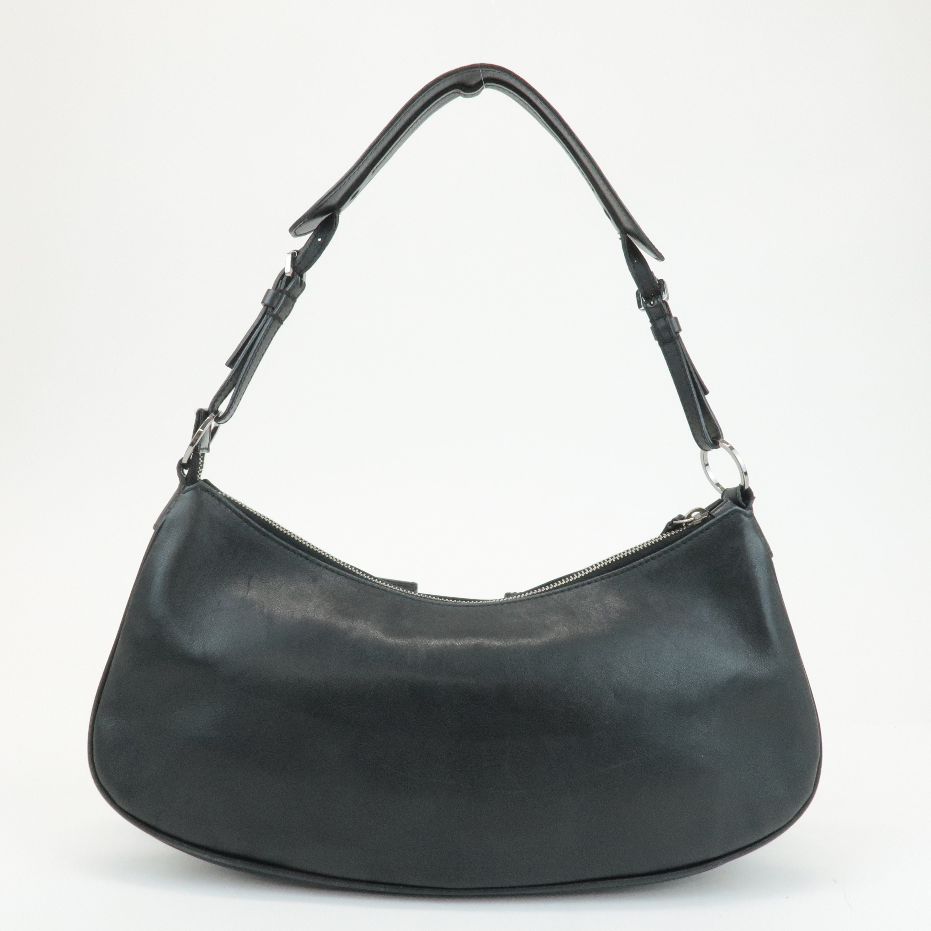 Christian Dior Leather One Shoulder Bag Hand Bag Black