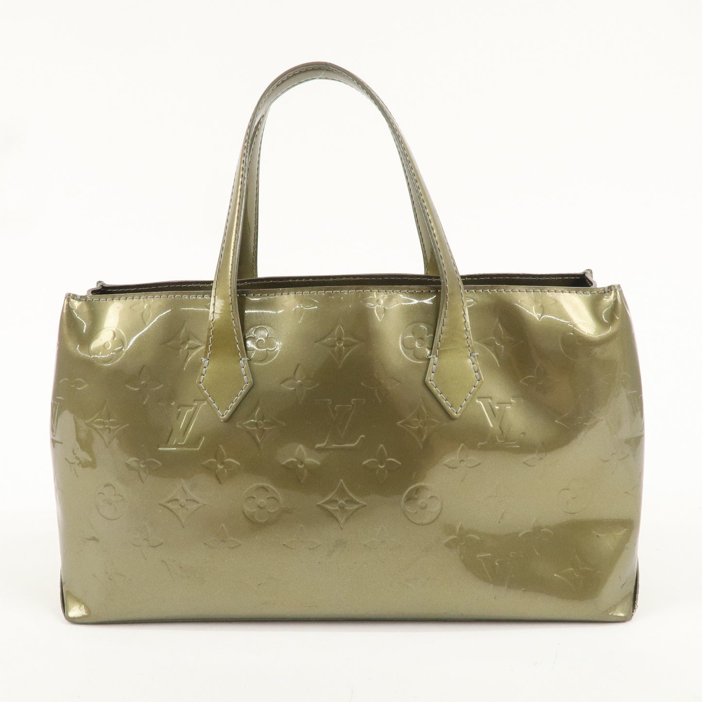 Louis Vuitton Monogram Vernis Wilshire PM Hand Bag Green M91627