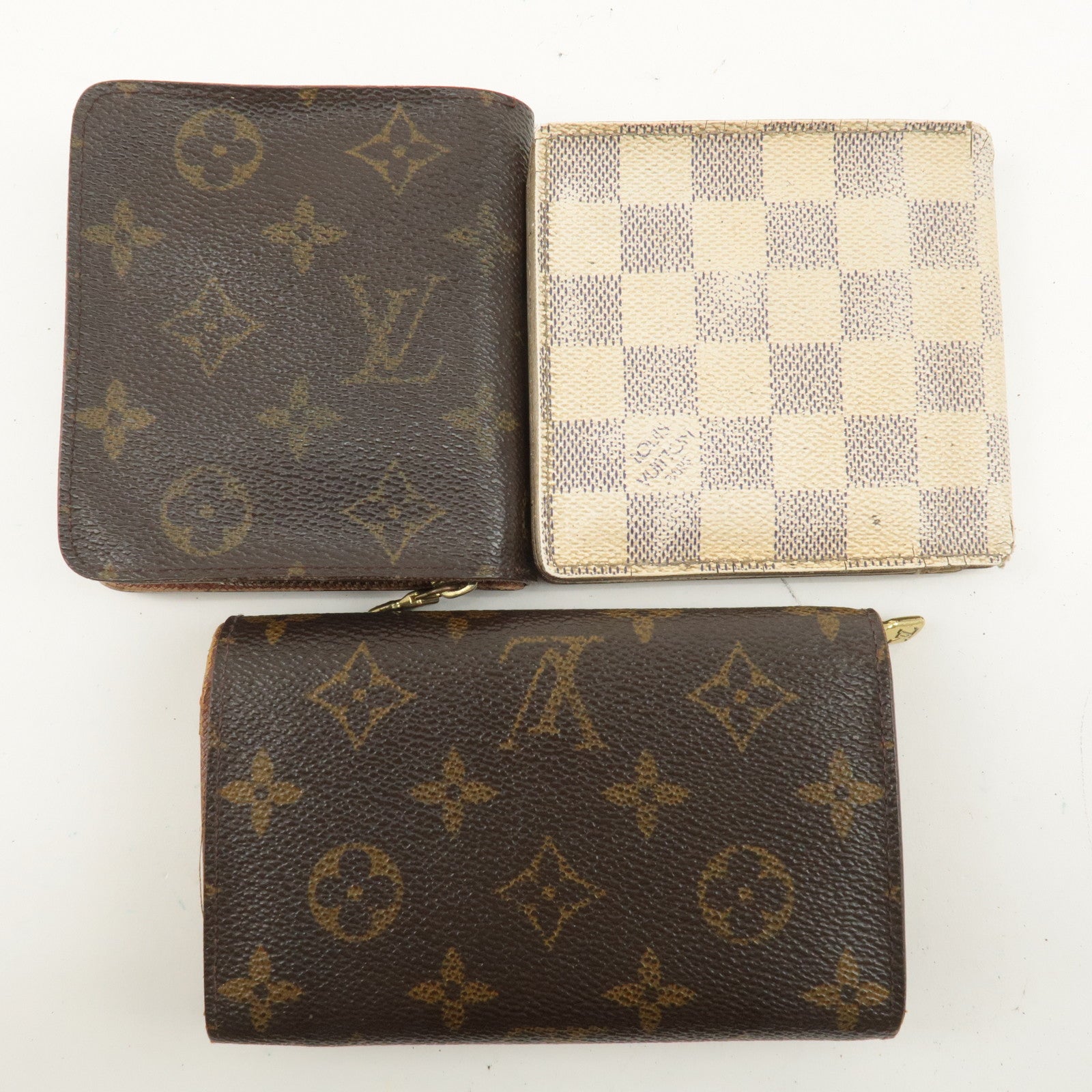 Louis Vuitton Set of 3 Damier Monogram Wallet N60018 M61667 M61730