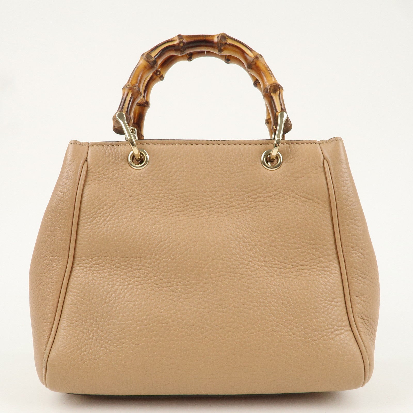 GUCCI Bamboo Leather 2WAY Bag Shoulder Bag Beige 368823