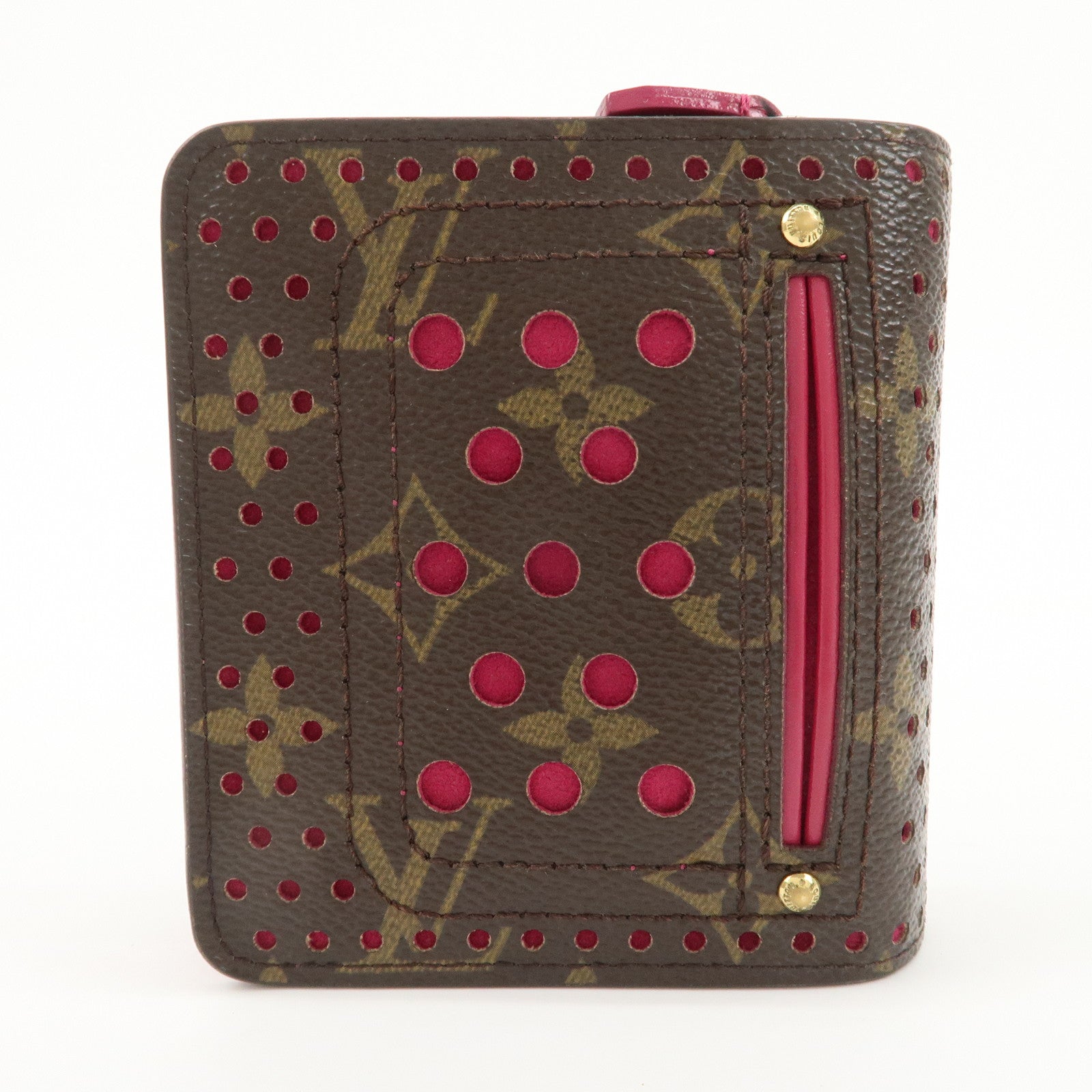 Louis Vuitton Monogram Perfor Compact Zip Wallet Fuchsia M95188