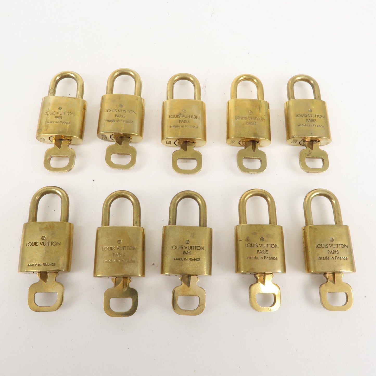 Louis Vuitton Set of 10 Lock & Key Cadena Key Lock Gold