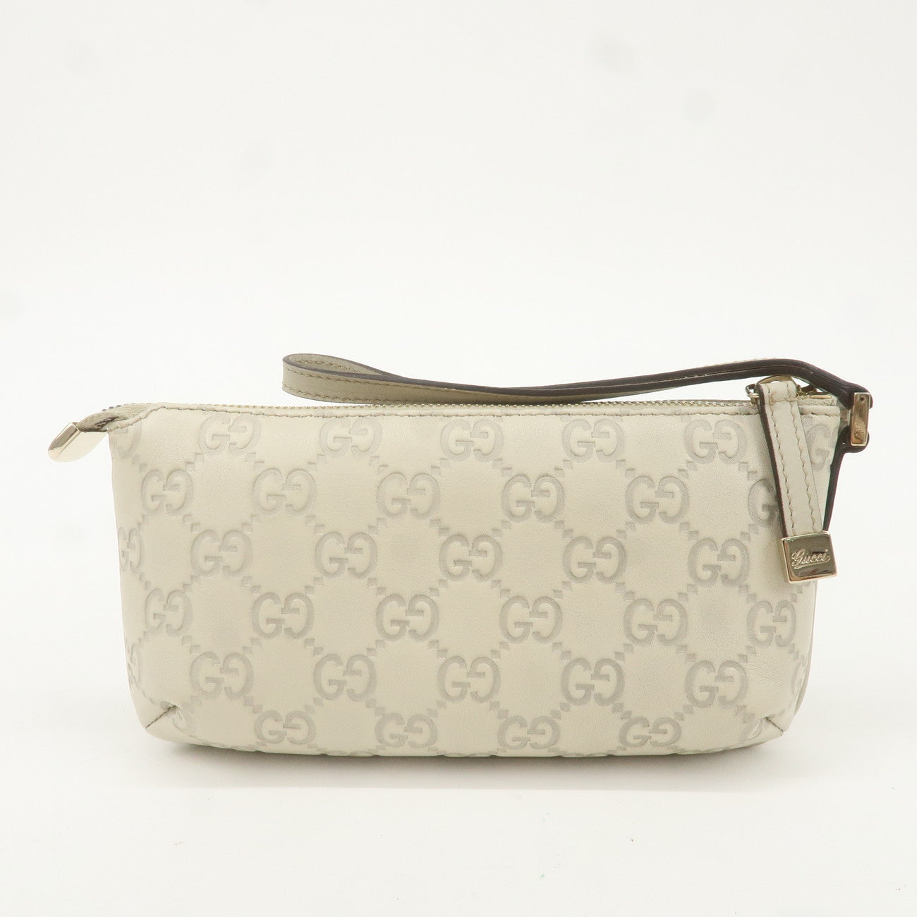 GUCCI Princy Guccissima Leather Pouch Ivory 162846 Gold HDW