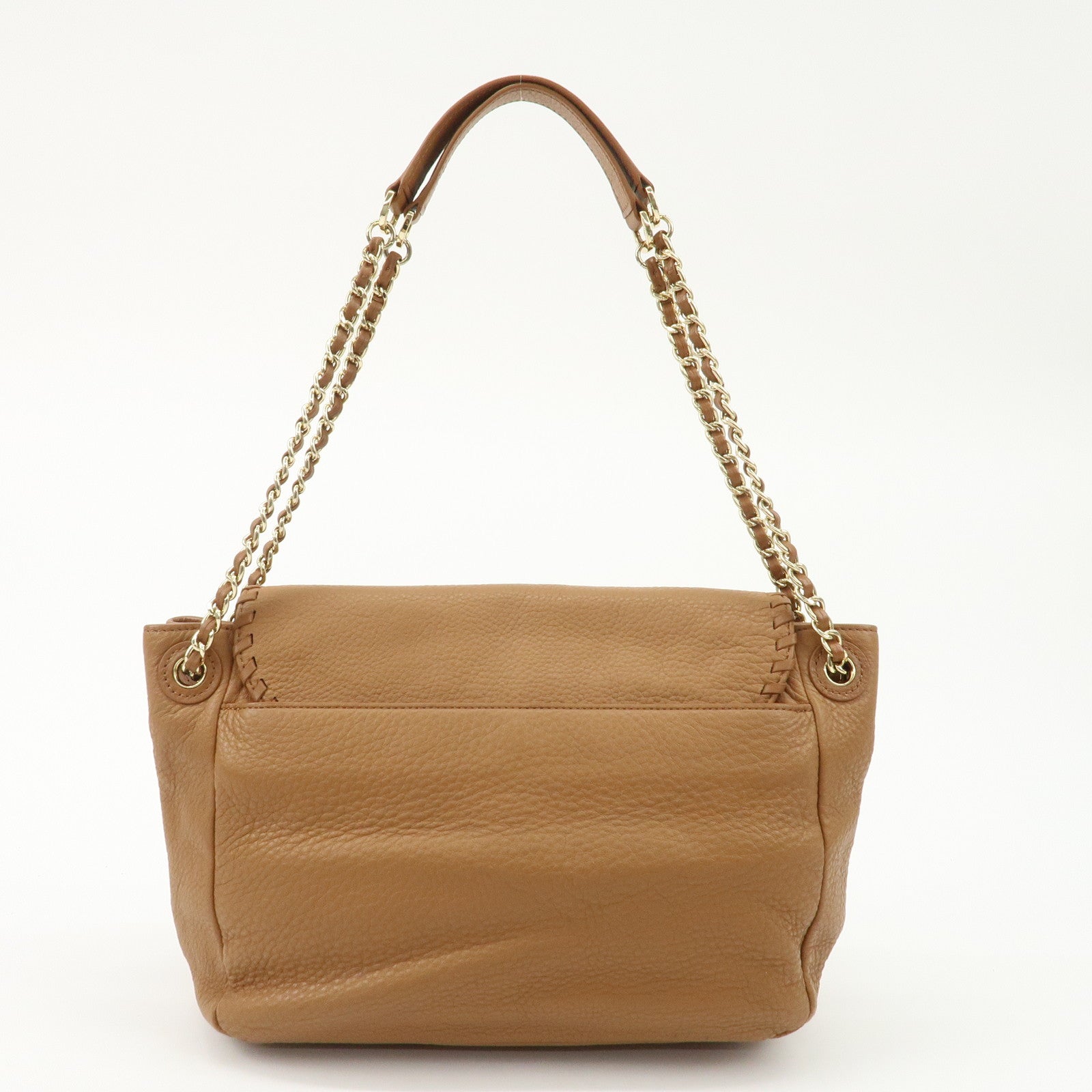 Tory Burch Leather Chain Shoulder Bag Light Brown Gold HDW