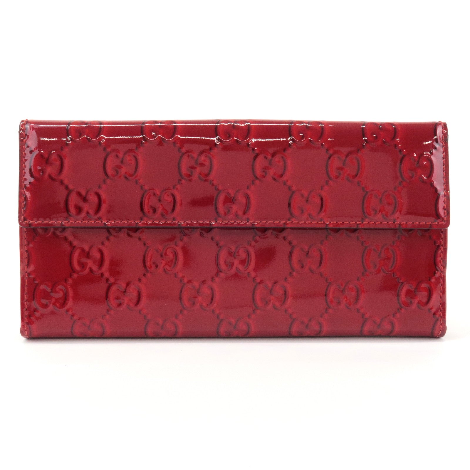 GUCCI Lovely Heart PVC Bi-fold Long Wallet Red 203550