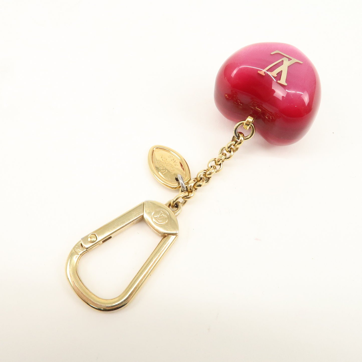 Louis Vuitton Porte Cles Pomme Heart Apple Key Ring Charm M66495