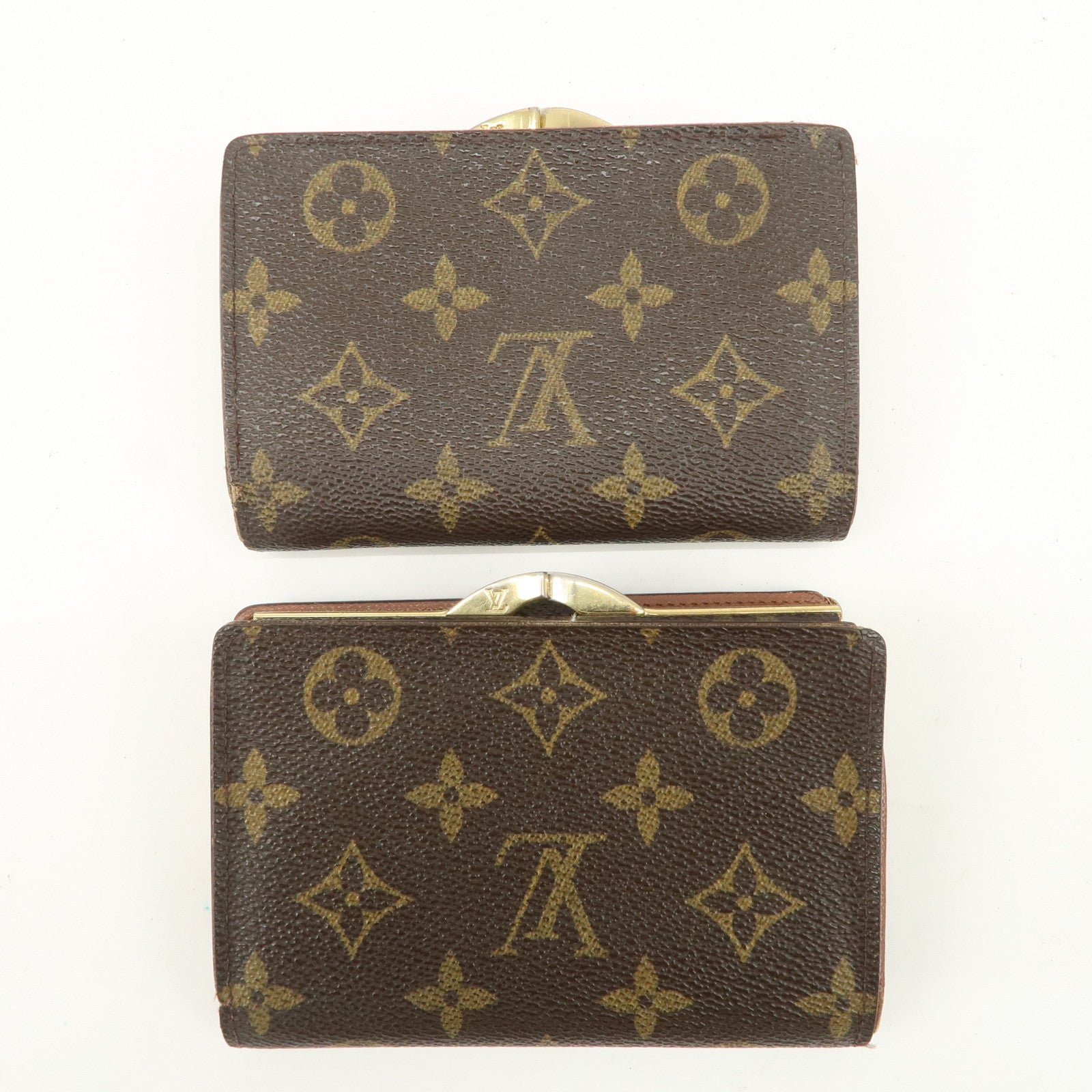Louis Vuitton Monogram Set of 2 Bi-fold Wallet Brown M61663 Used