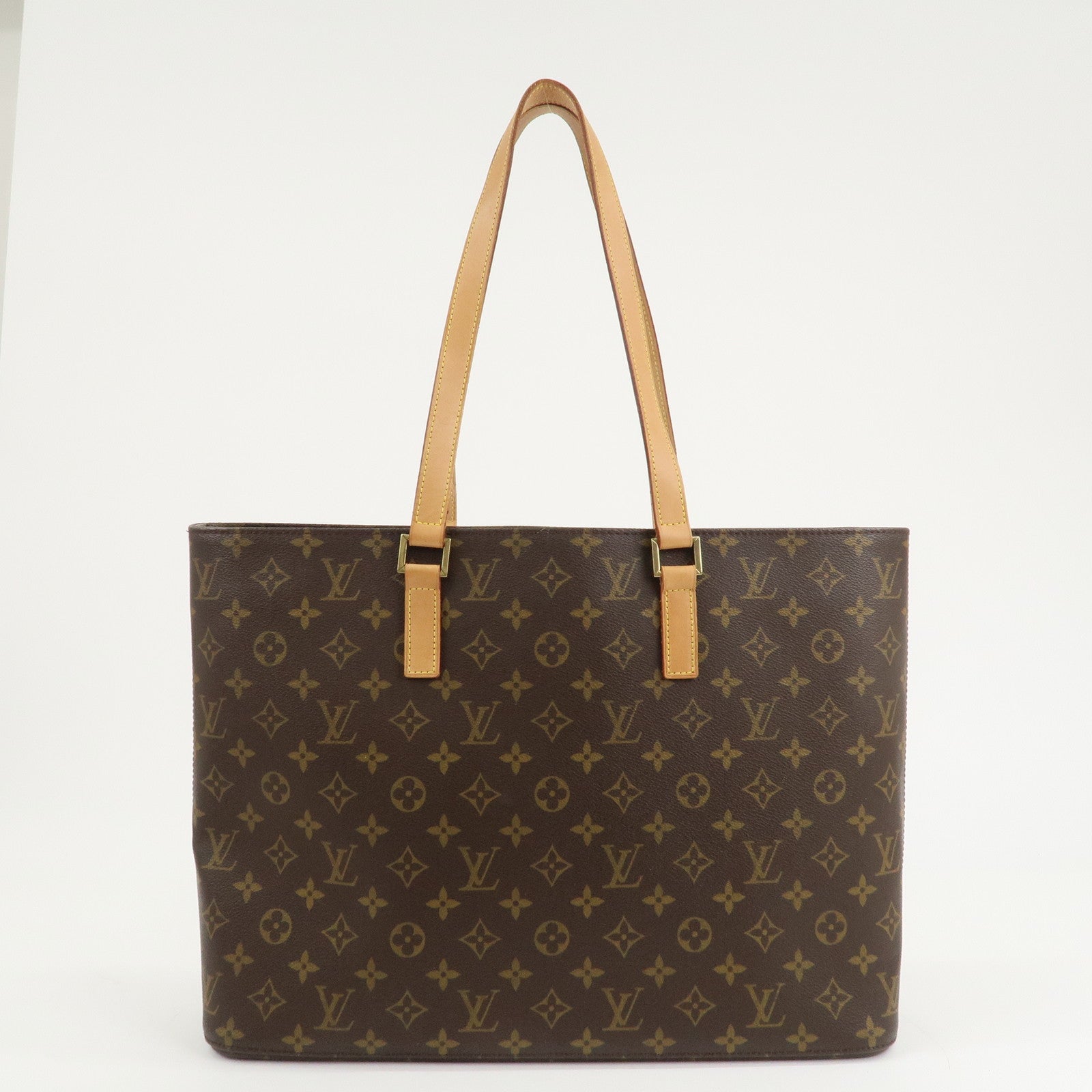 Louis Vuitton Monogram Luco Tote Bag Hand Bag Brown M51155 Used