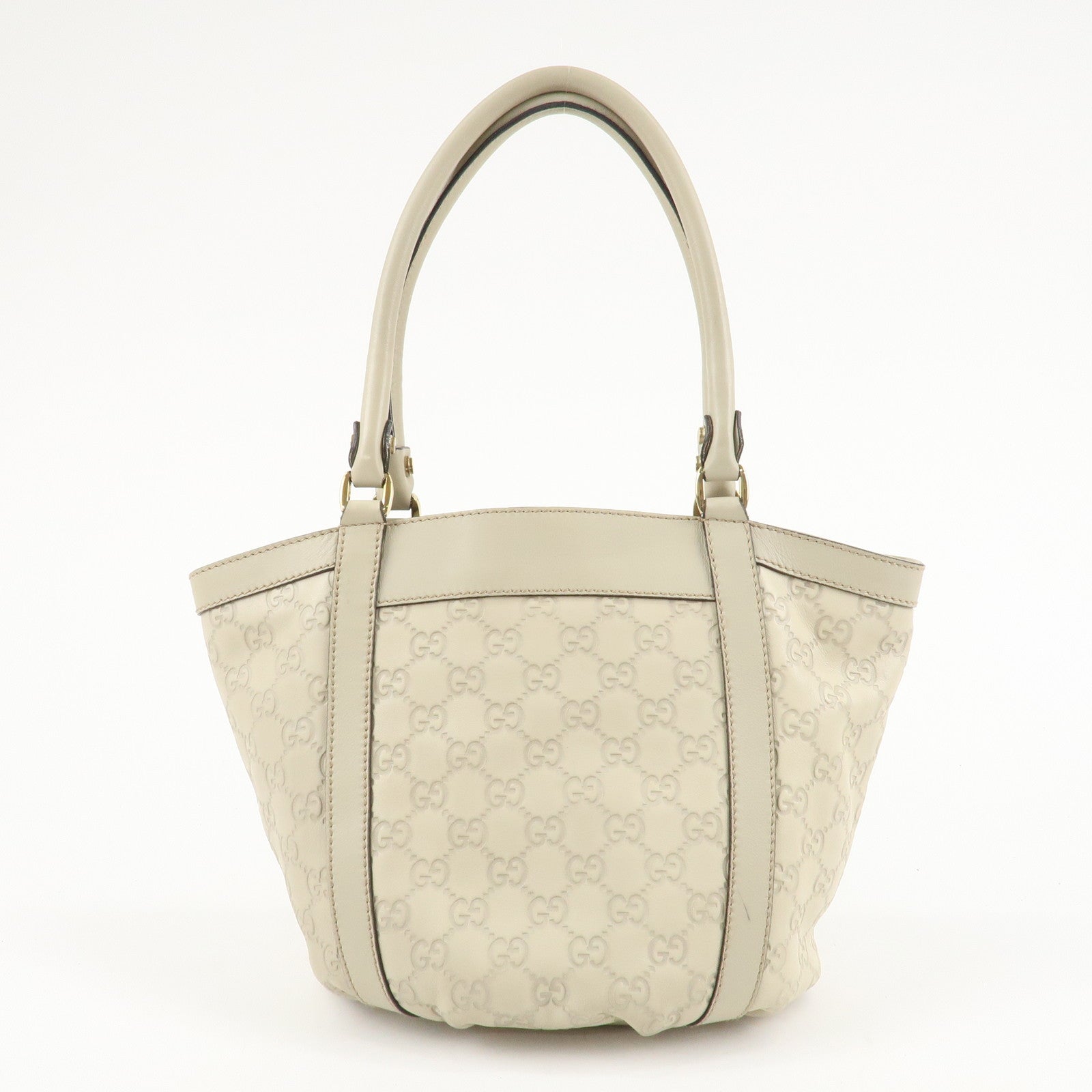 GUCCI Abbey GG Canvas Leather Shoulder Bag Ivory 211983