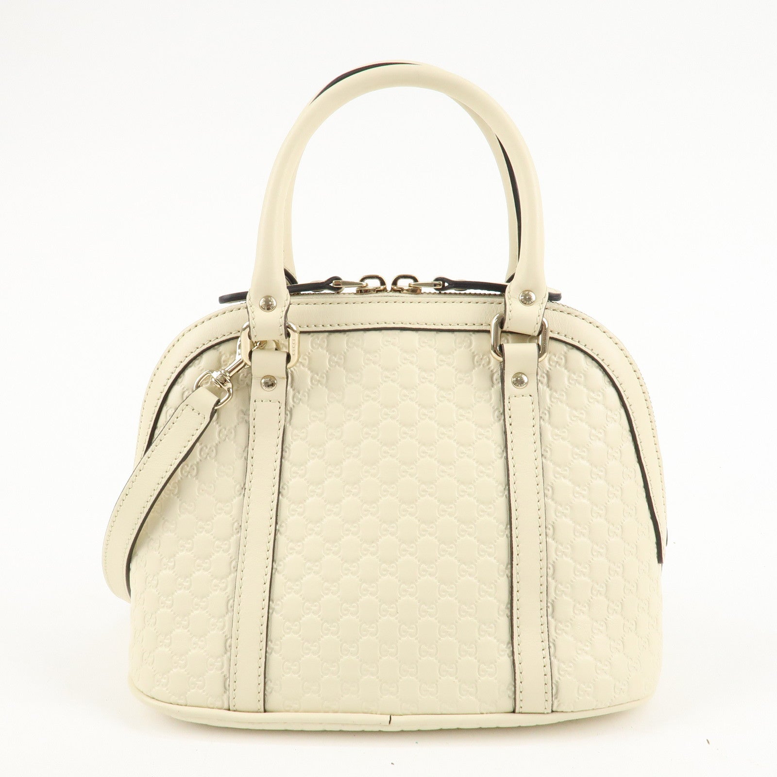 GUCCI Micro Guccissima Leather 2WAY Bag Hand Bag Ivory 449654