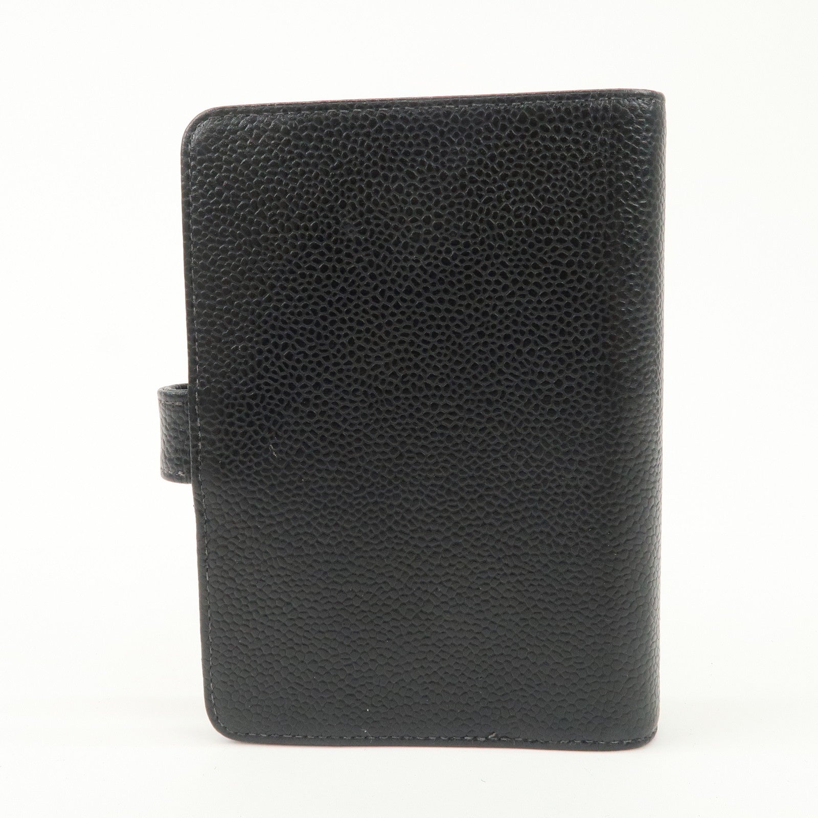 CHANEL Caviar Skin COCO Mark Planner Cover Black Used