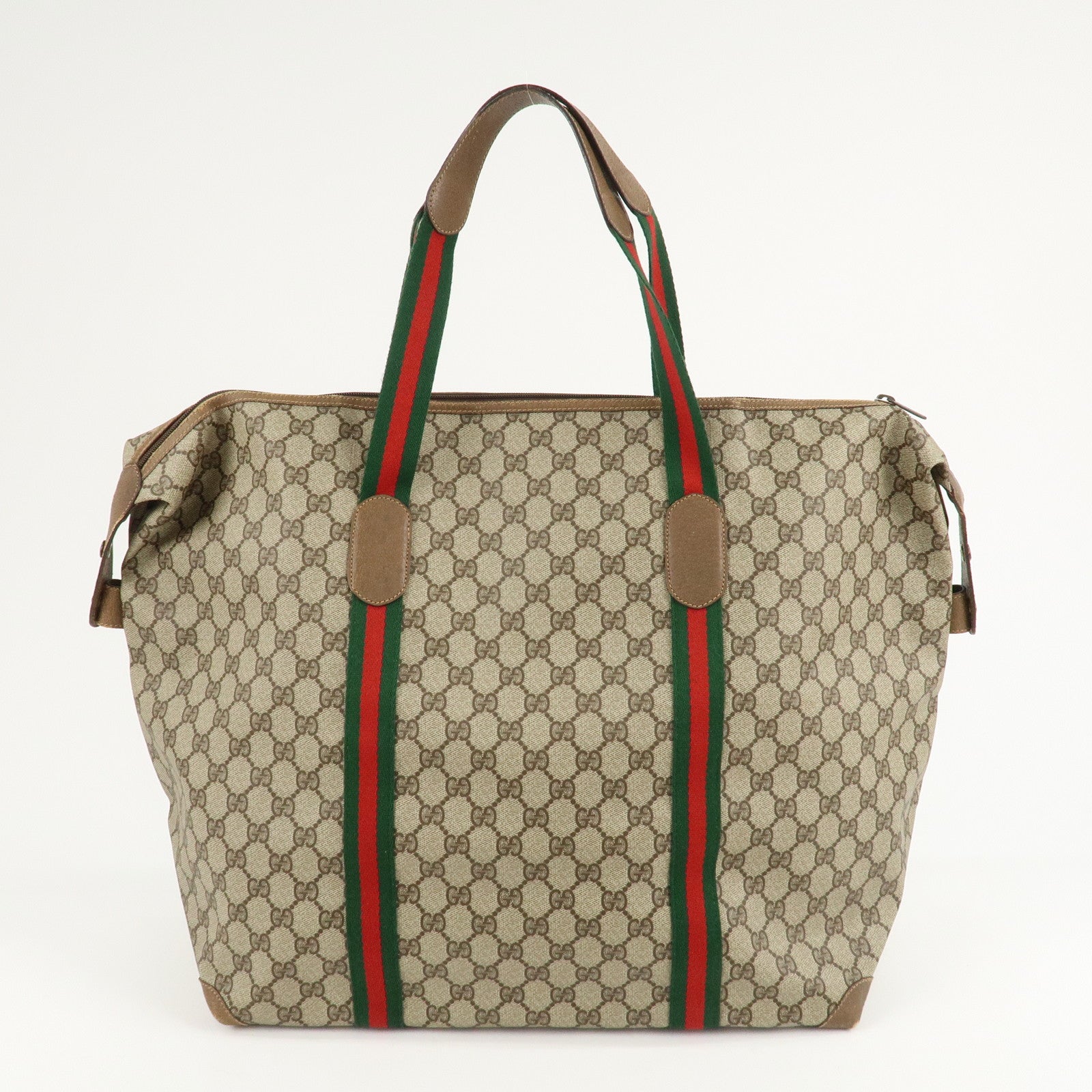 GUCCI Old GUCCI Sherry GG Plus Leather Tote Bag Beige 89.19.012