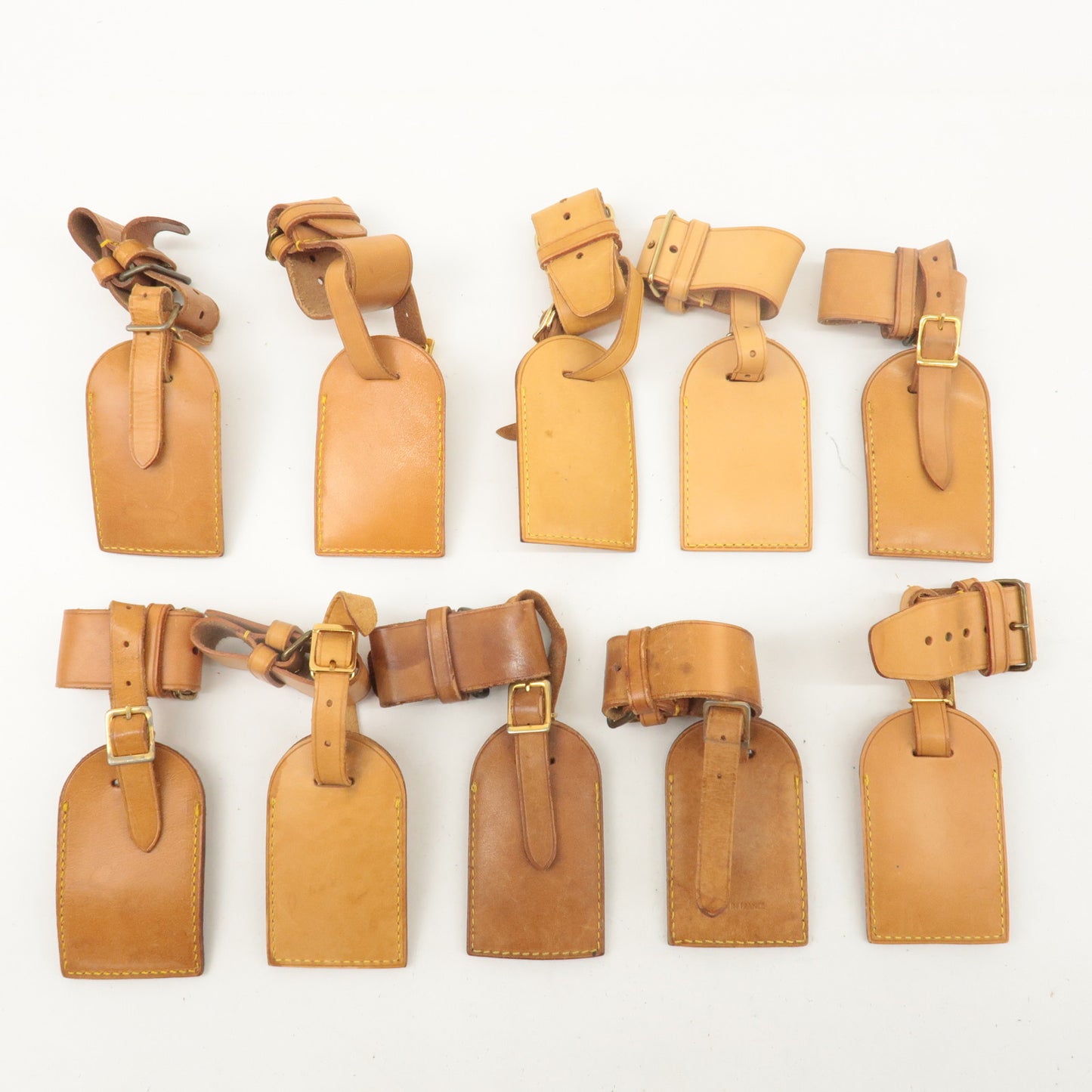 Louis Vuitton Set of 10 Name Tag & Poignet Leather Natural