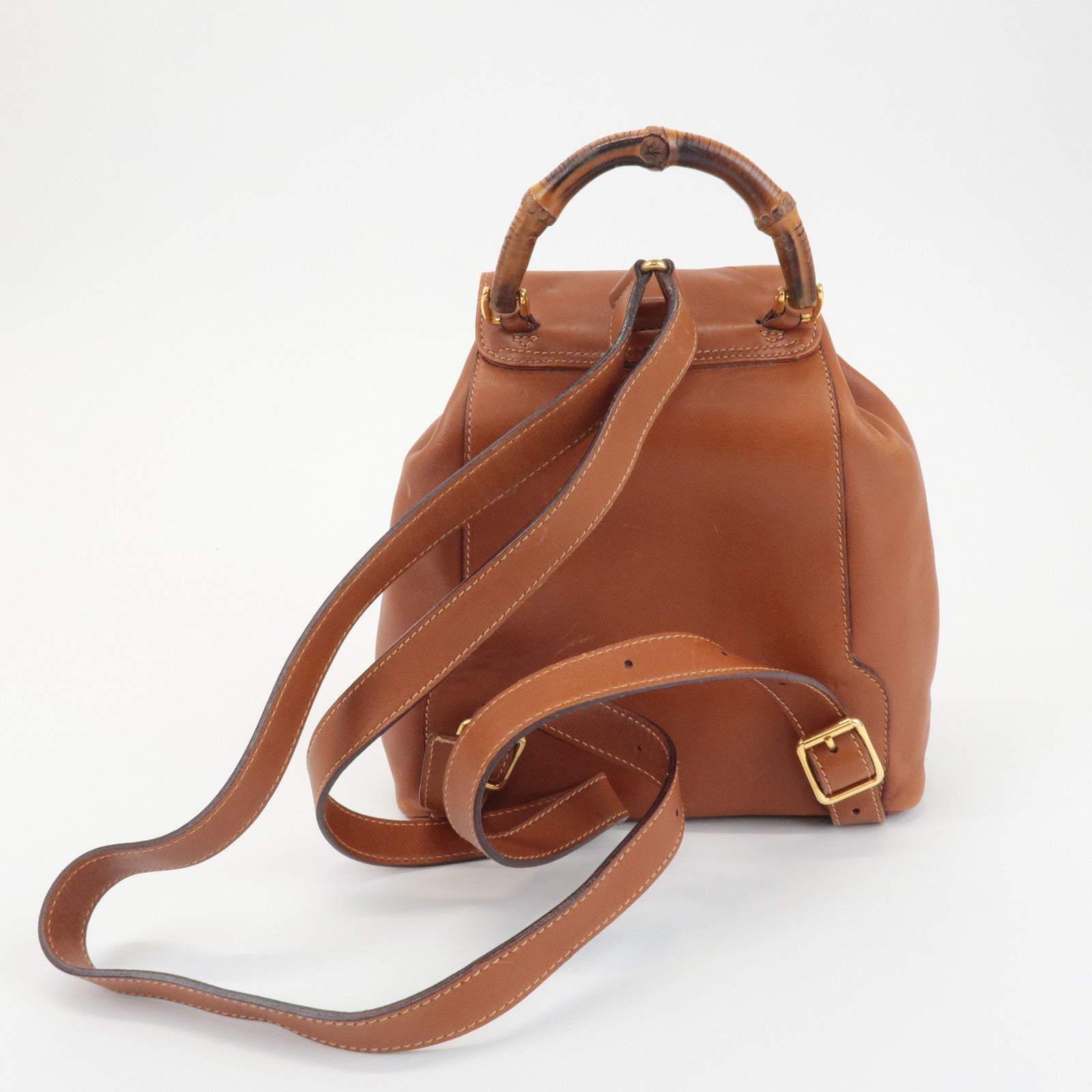 GUCCI Bamboo Leather Mini Back Pack Brown 003.2034.0030