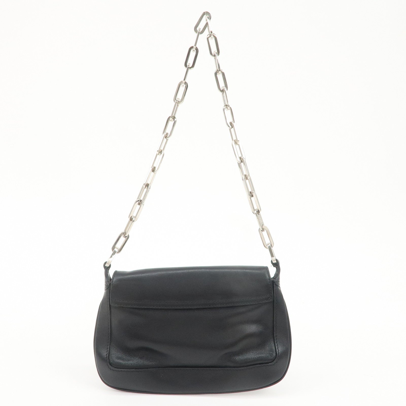 GUCCI Leather Chain Shoulder Bag 007.2033.1705 Black