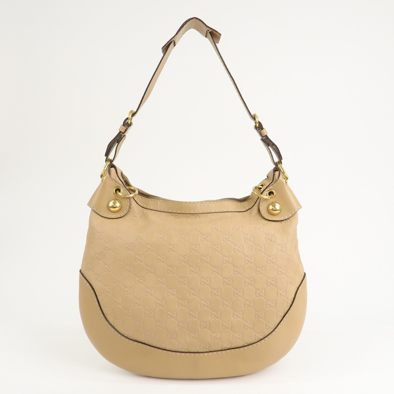 GUCCI Guccissima Leather Shoulder Bag Hand Bag Beige 211965