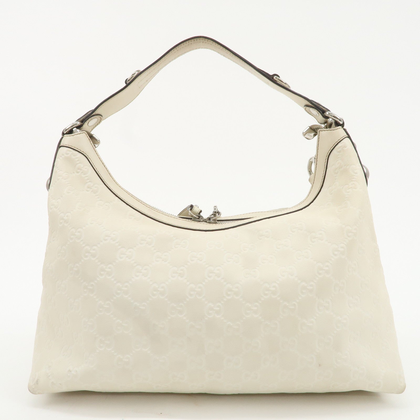 GUCCI Guccissima Leather Horsebit 2WAY Shoulder Bag Ivory 232961