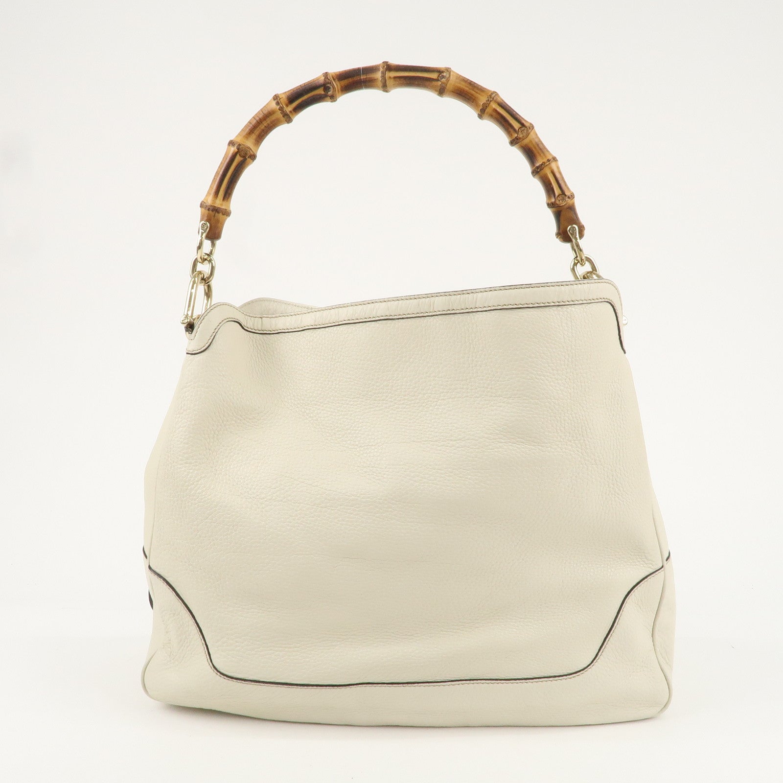 GUCCI Bamboo GG Canvas  Leather Diana 2WAY Bag Ivory 282315