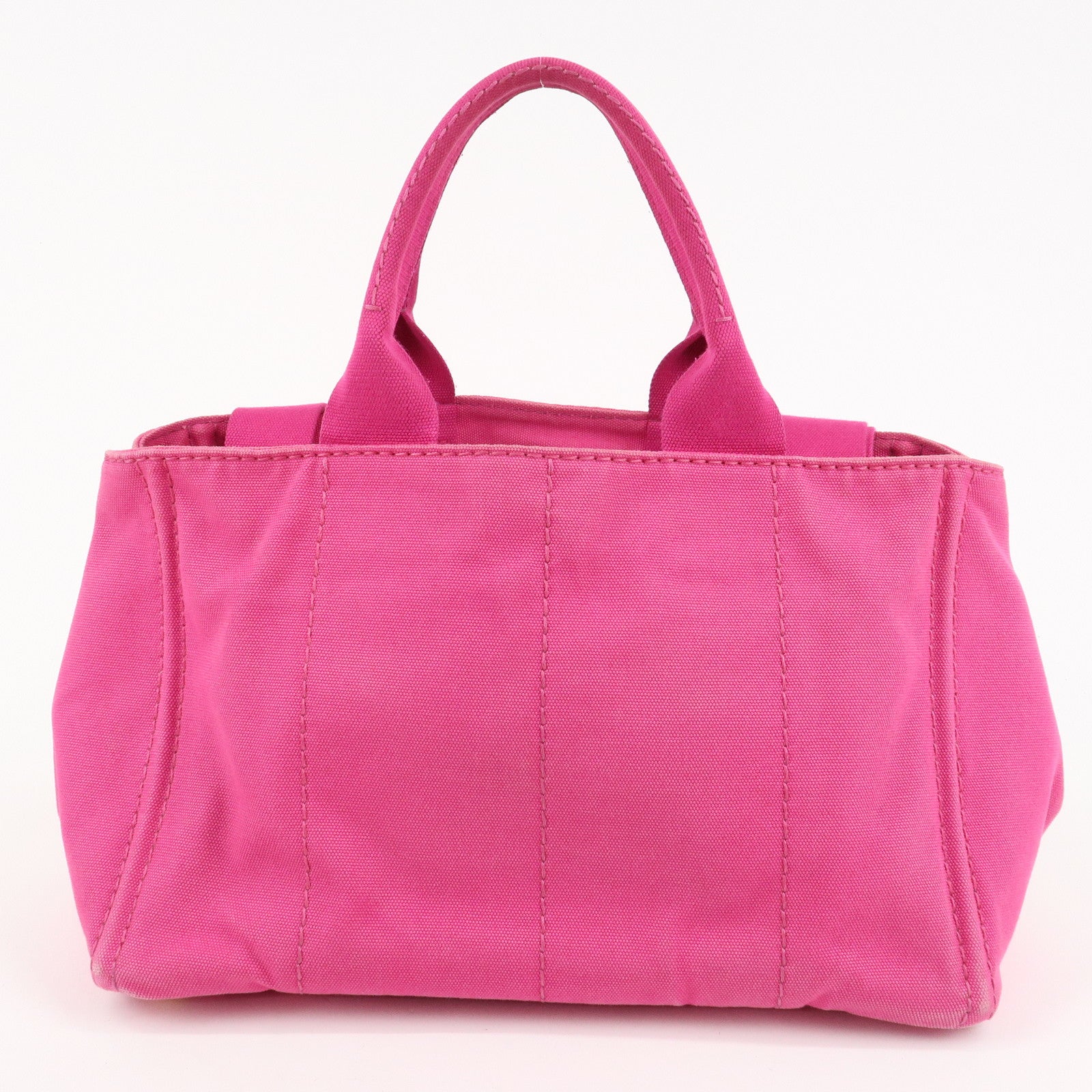 PRADA Logo Canapa Canvas 2way Tote Bag Hand Bag Pink BN2642