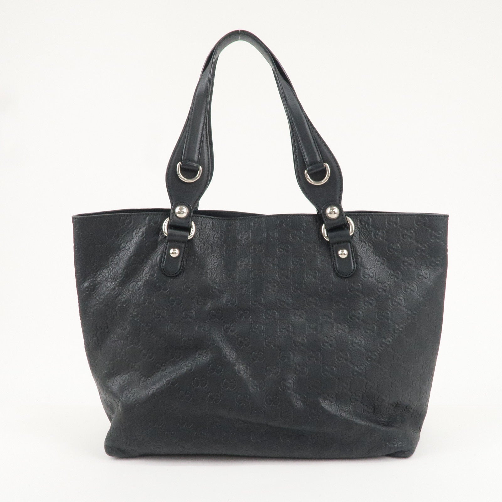 GUCCI Guccissima Leather Horsebit Tote Bag Black 229852