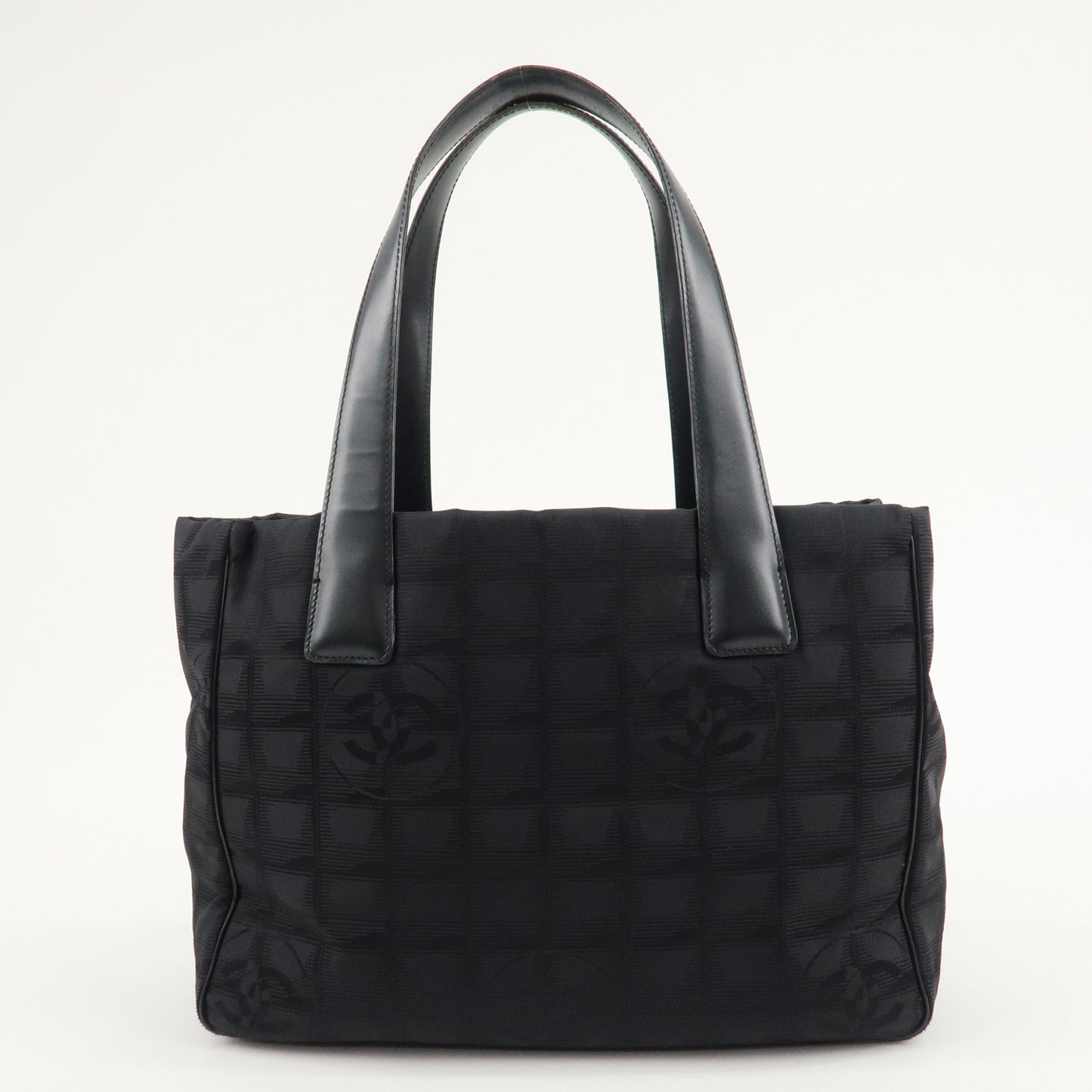 CHANEL Travel Line Nylon Jacquard Tote PM Tote Bag Black A20457