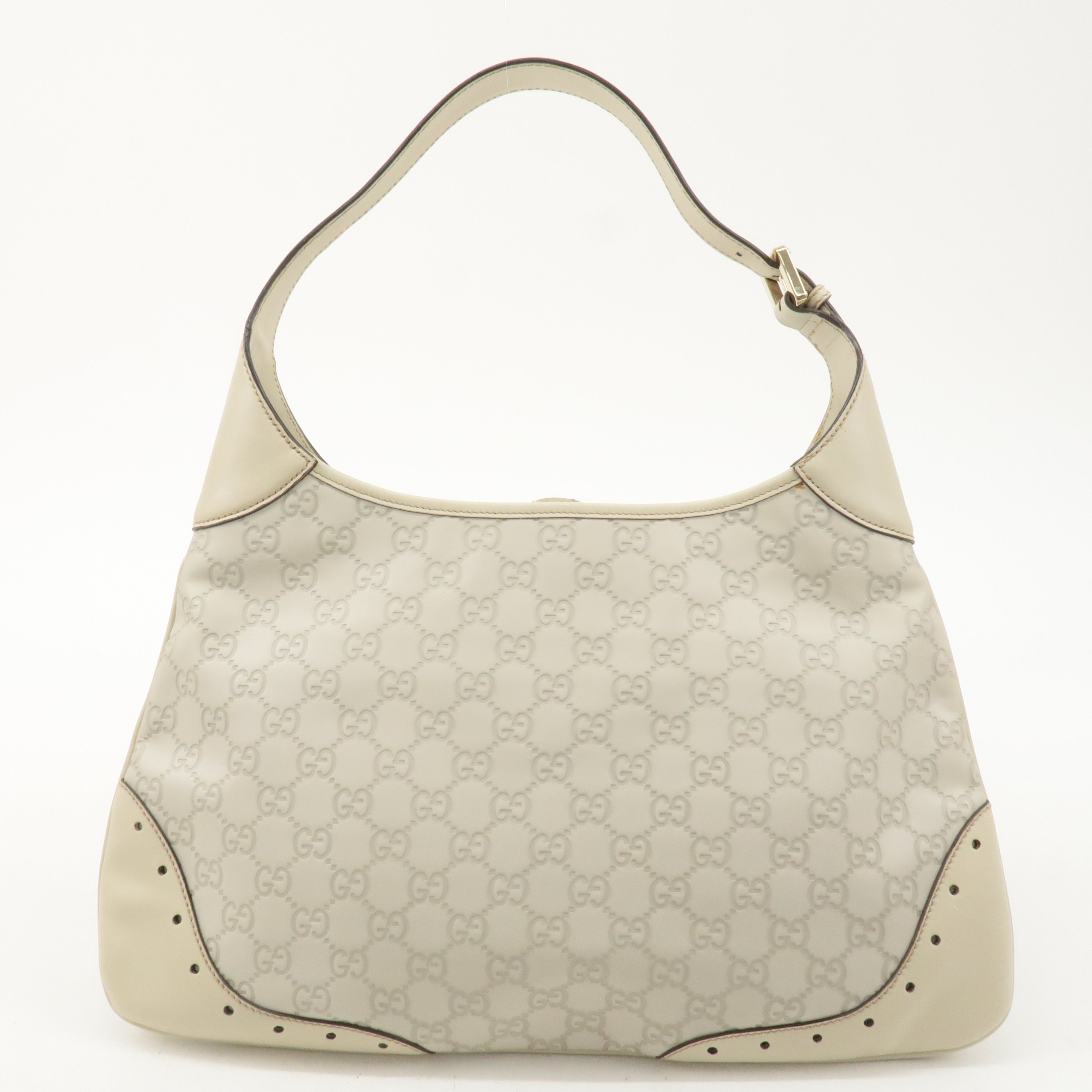 GUCCI Guccissima Leather Shoulder Bag Hand Bag Ivory 145781