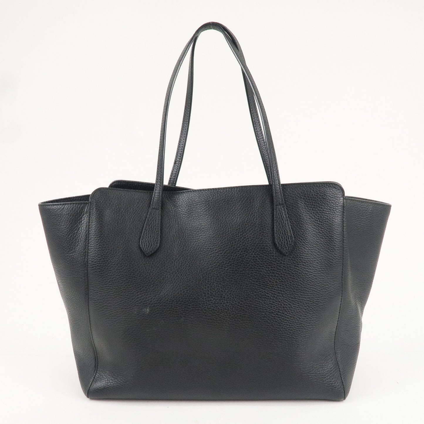 GUCCI Leather Swing Large Tote Bag Shoulder Bag Black 354397