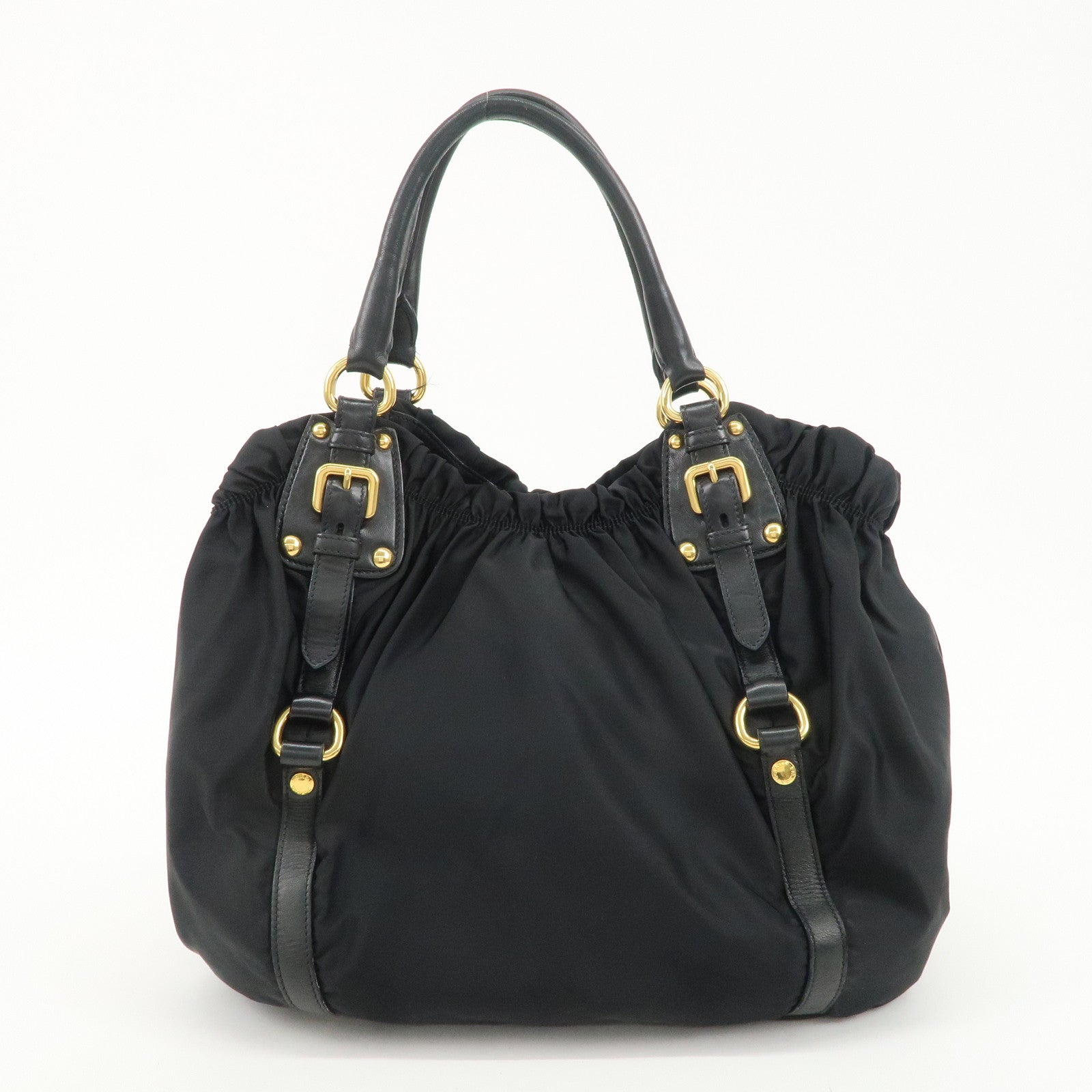 PRADA Nylon Leather 2Way Shoulder Bag Hand Bag Black