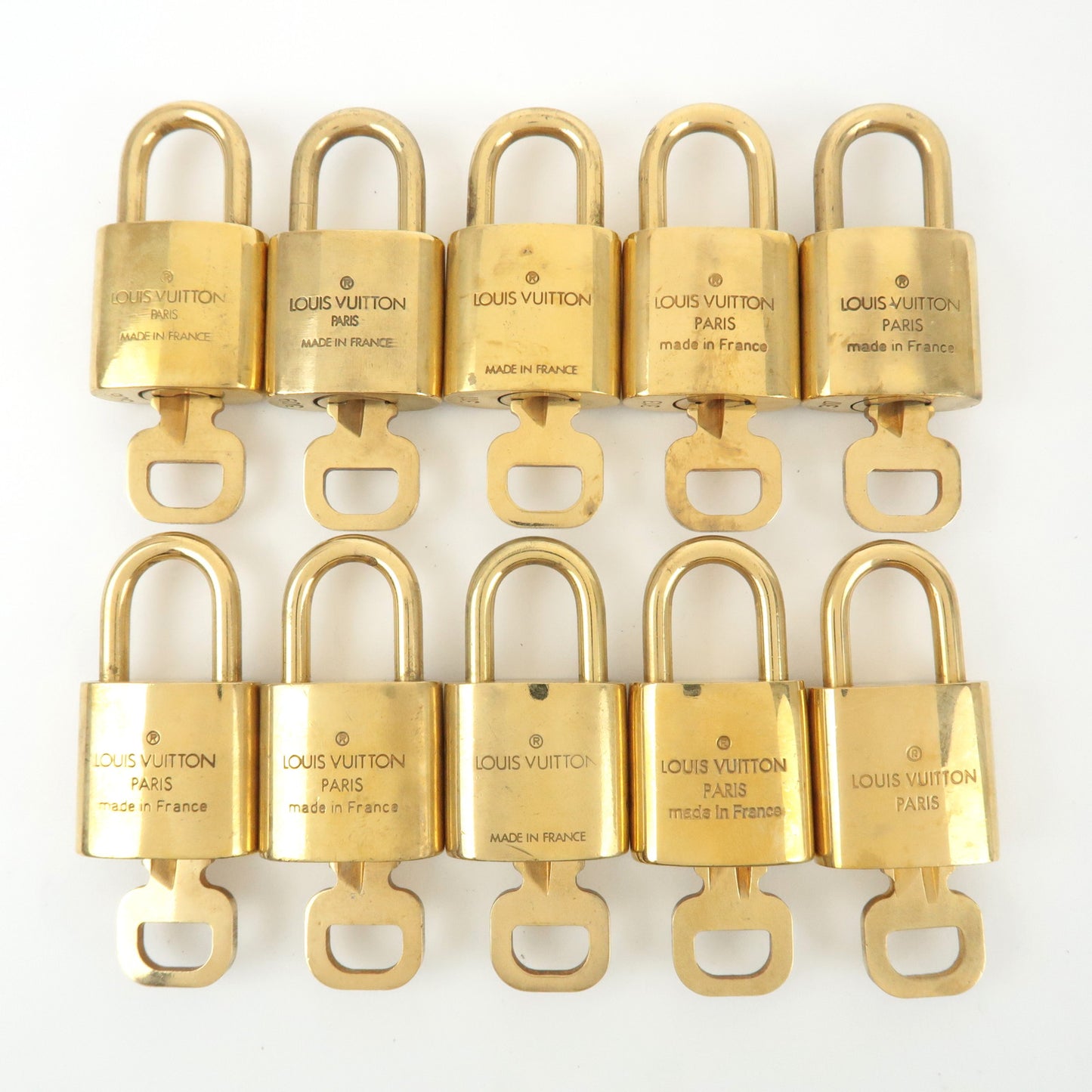 Louis Vuitton Set of 10 Lock & Key Cadena Key Lock Gold