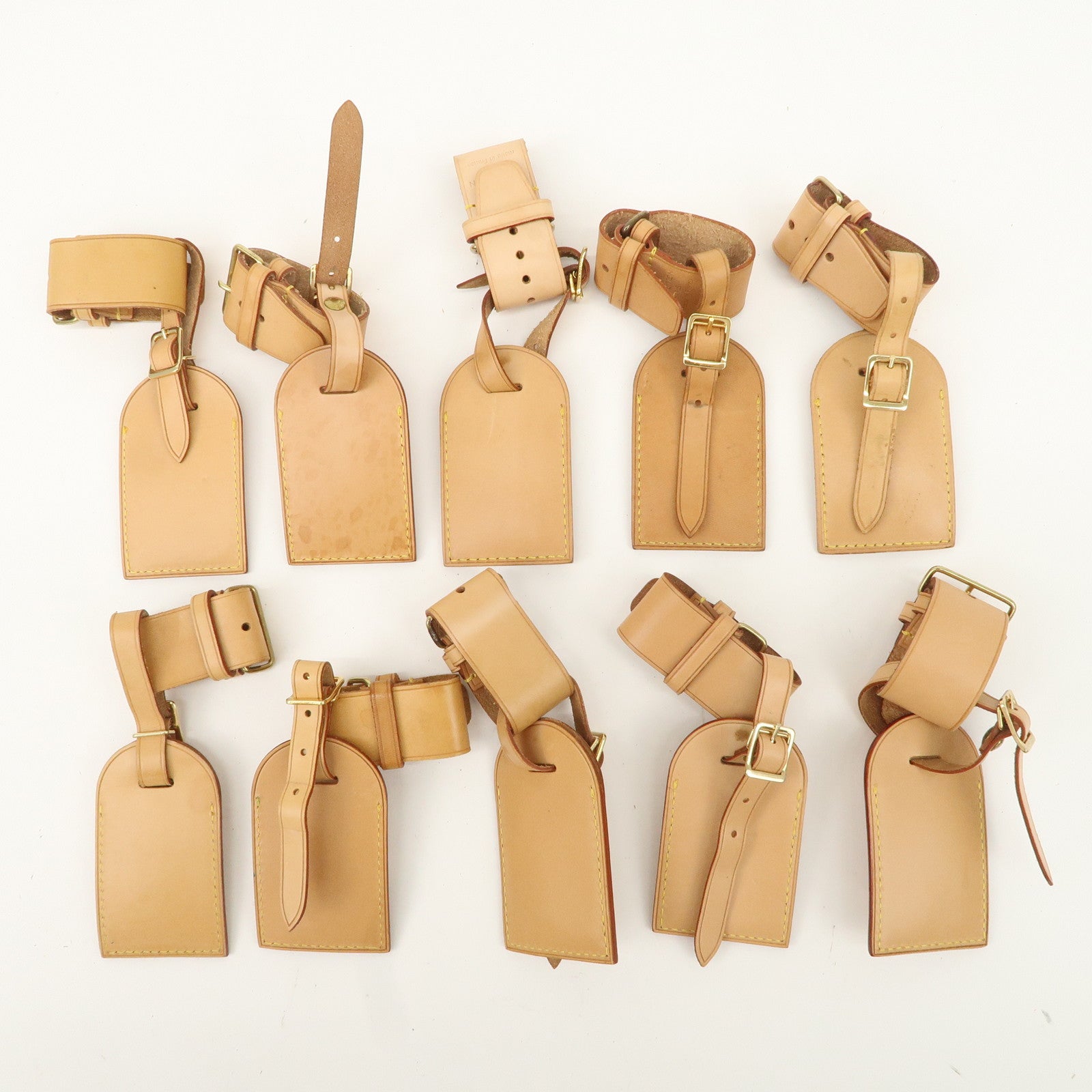 Louis Vuitton Set of 10 Leather Name Tag & Poignet Natural Used