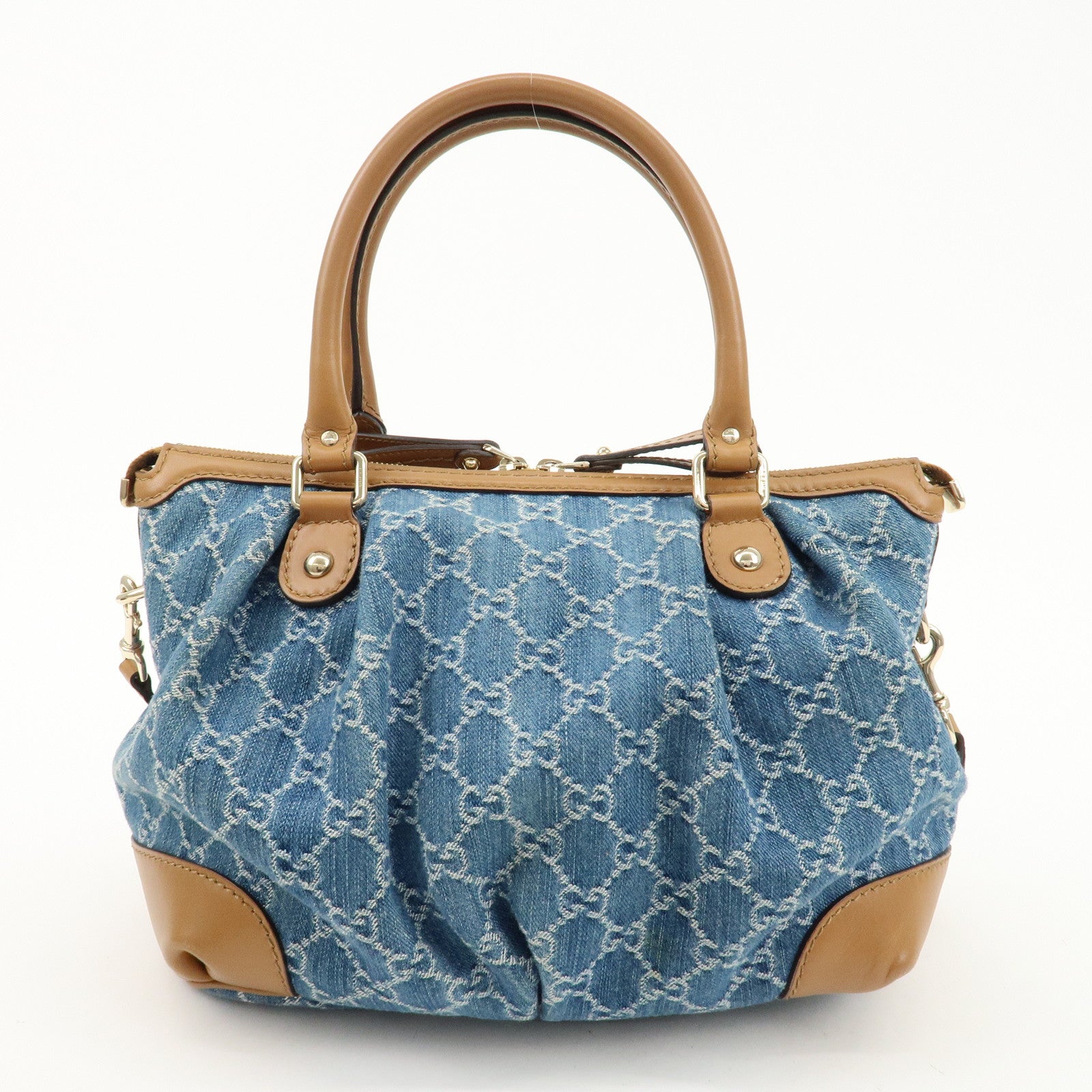 GUCCI Sukey GG Denim Leather 2Way Bag Hand Bag 247902