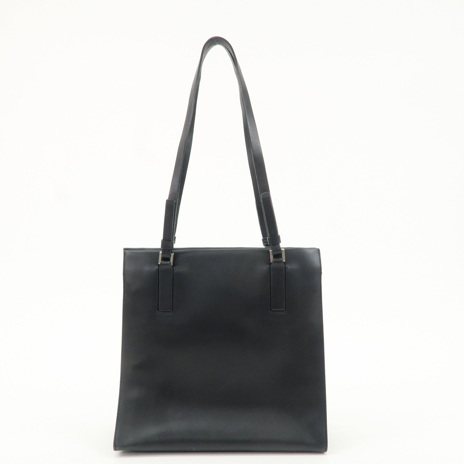 PRADA Leather Shoulder Tote Bag Shoulder Bag Black B10313